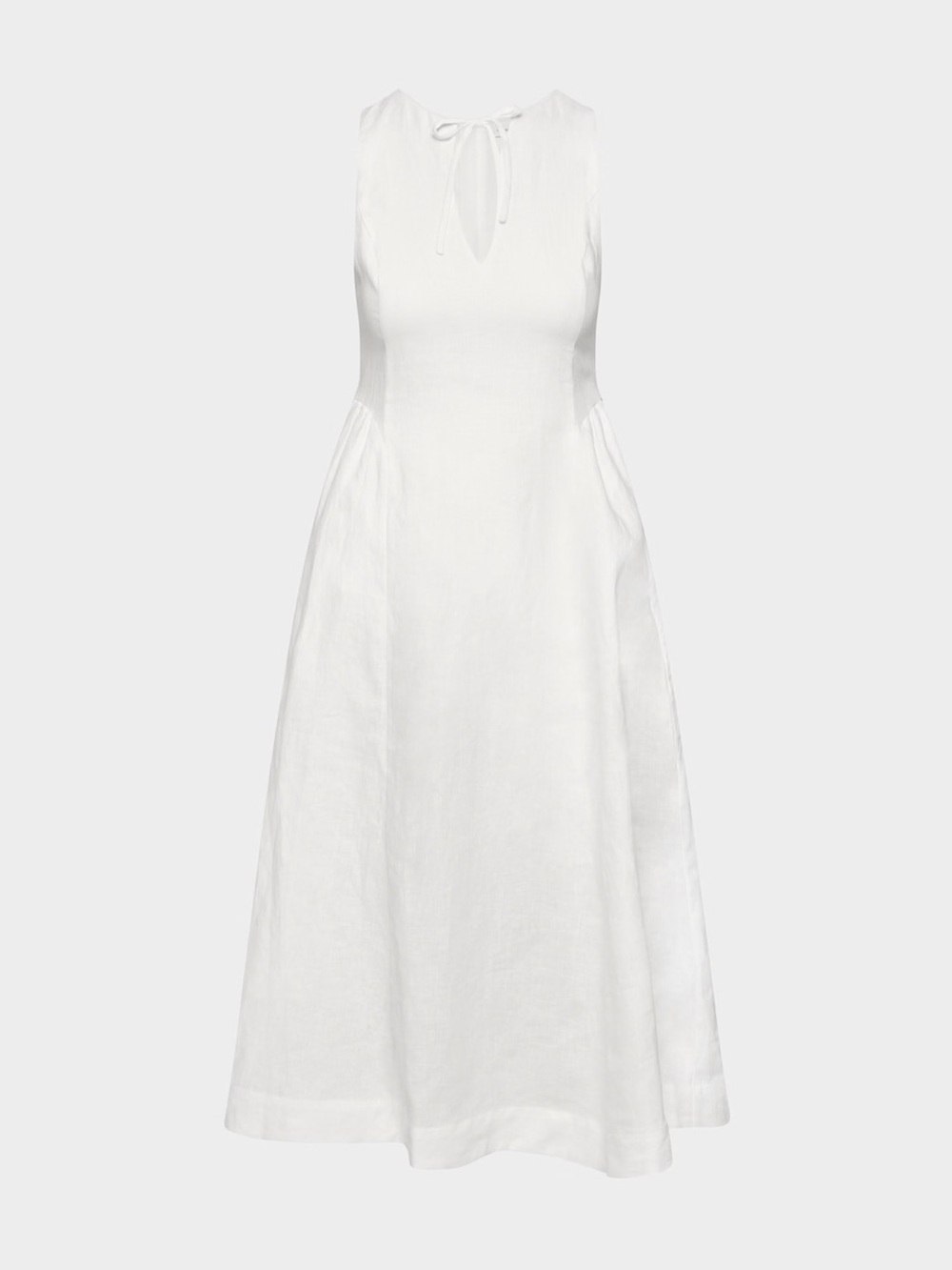 Aritzia White Sleeveless Midi Dress with Keyhole Neck - Picture 6 of 14